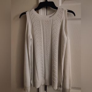 New Sweater cold shoulders Children Place size 16 for girl silver metallic NWO